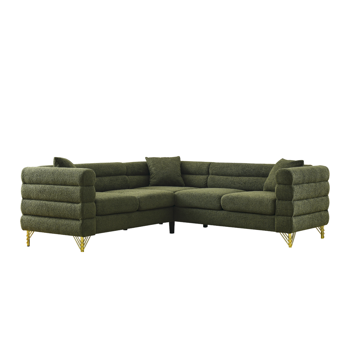 Sorcha L-Shaped Sofa, Green