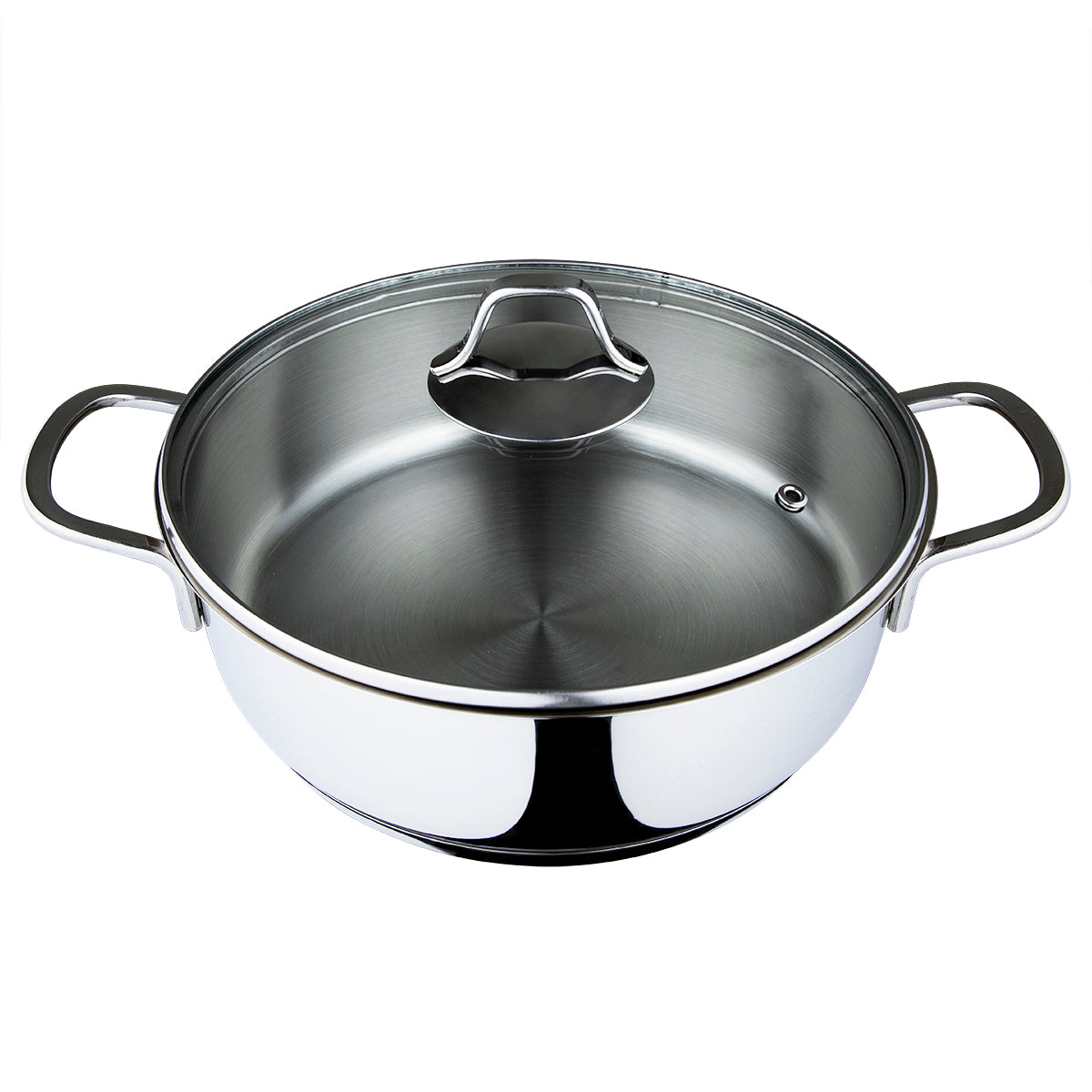 Serenk Modernist Stainless Steel Saute Pan, 24 cm