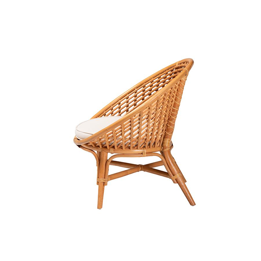 Aerin Modern Bohemian Natural Rattan Accent Chair