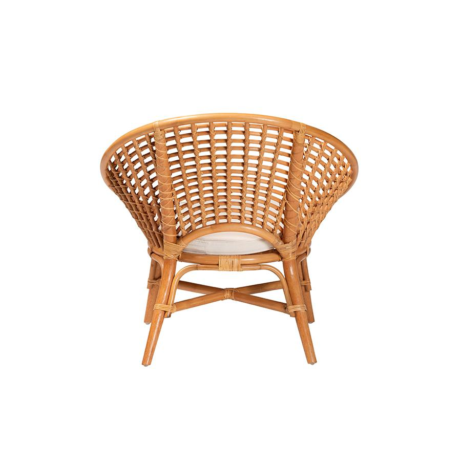 Aerin Modern Bohemian Natural Rattan Accent Chair