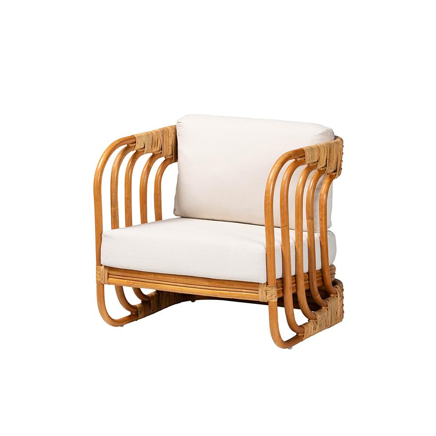 Corsa Modern Bohemian Natural Rattan Arm Chair