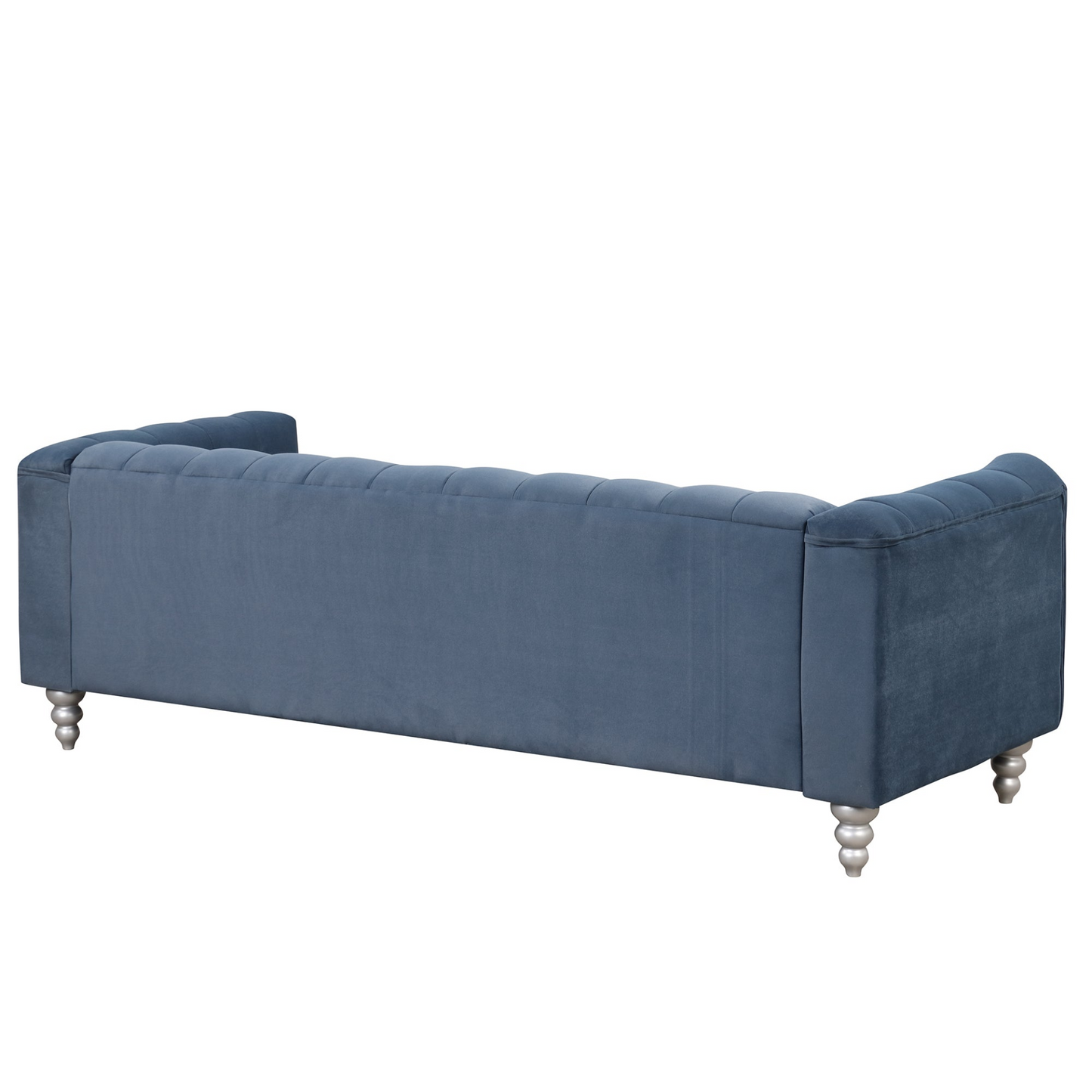 Sail Sofa Dutch Fluff Upholstered sofa with solid wood legs, buttoned tufted, blue