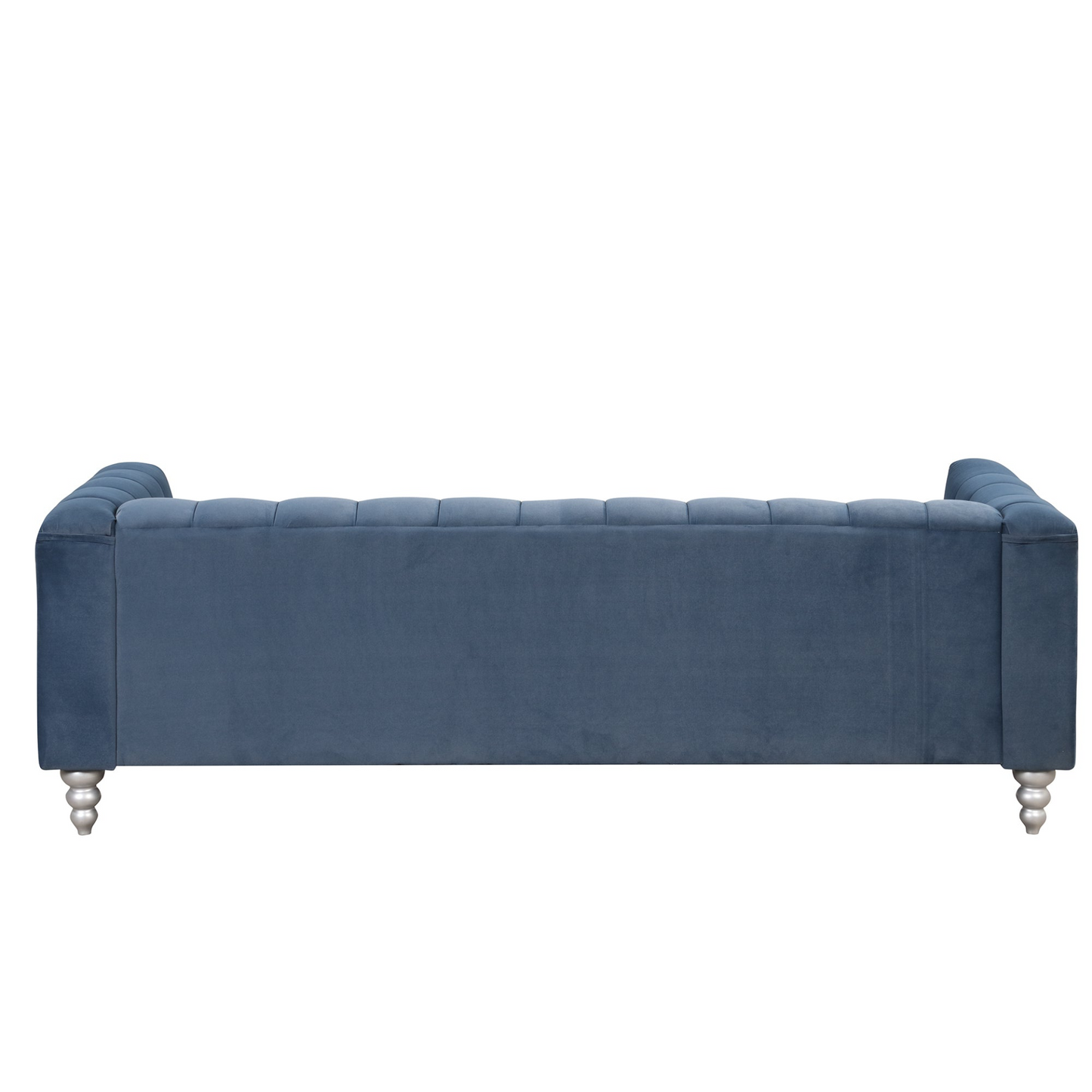 Sail Sofa Dutch Fluff Upholstered sofa with solid wood legs, buttoned tufted, blue