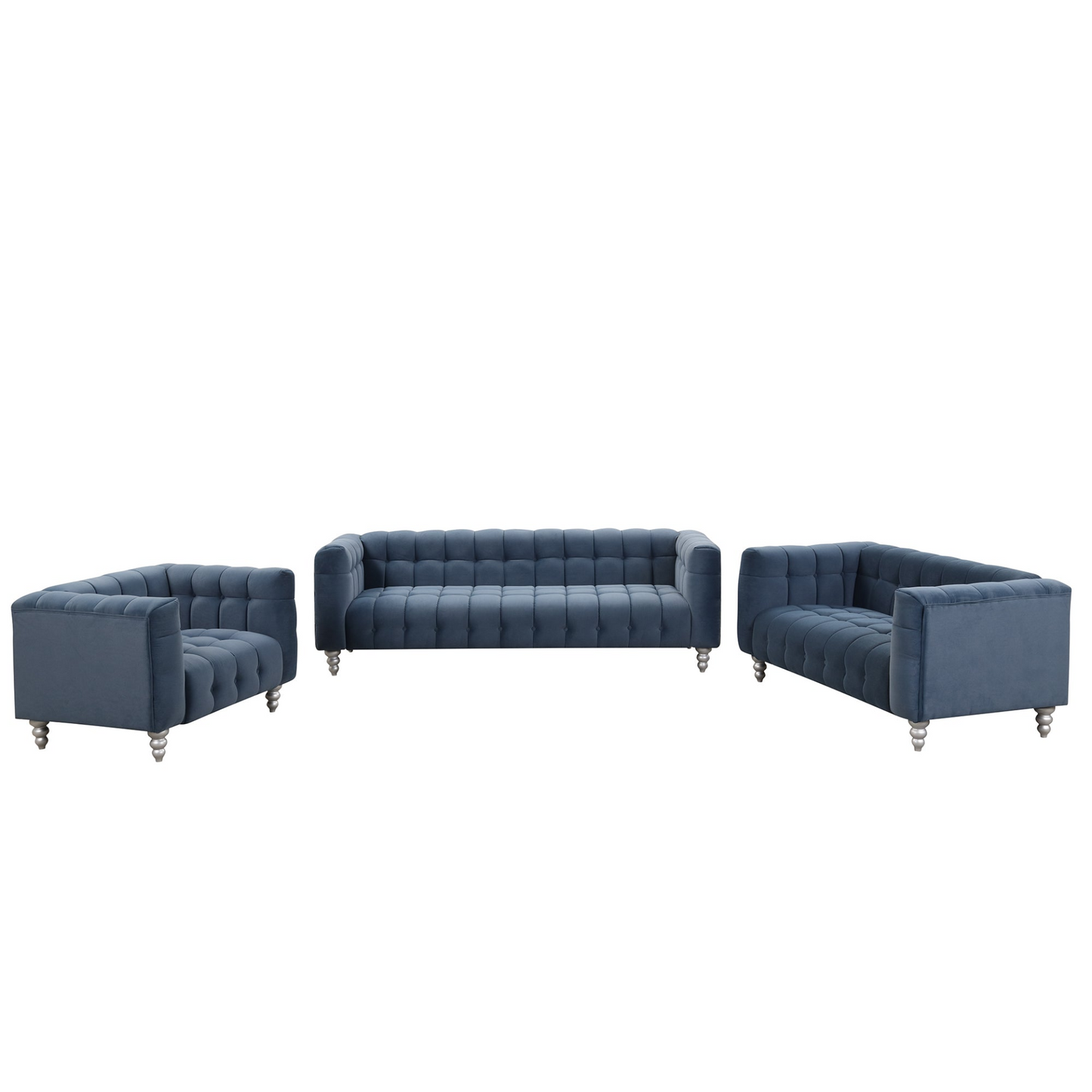 Sail Modern 3-piece sofa set, blue