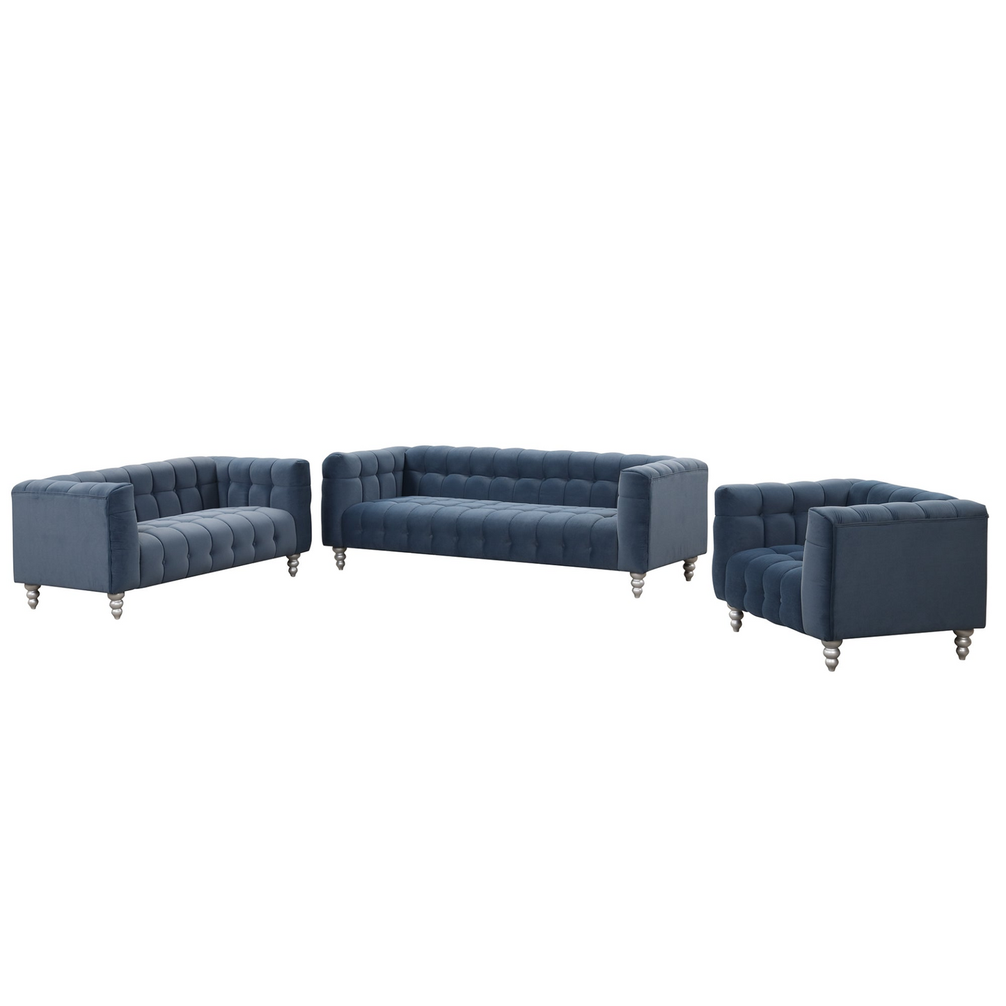 Sail Modern 3-piece sofa set, blue