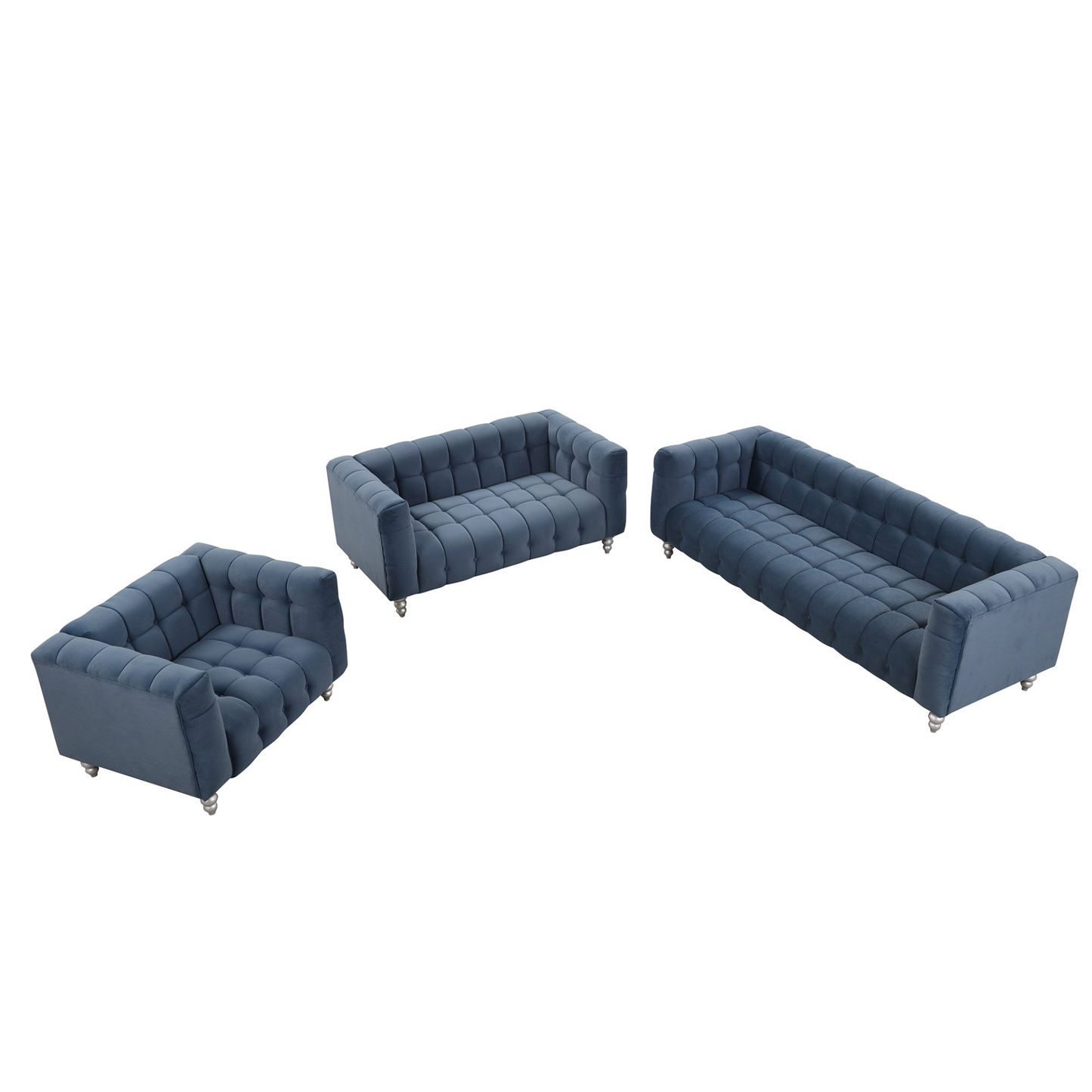 Sail Modern 3-piece sofa set, blue