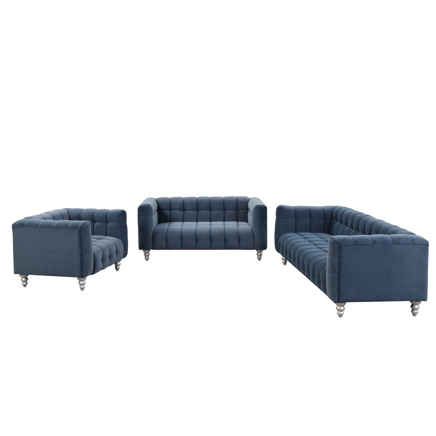 Sail Modern 3-piece sofa set, blue