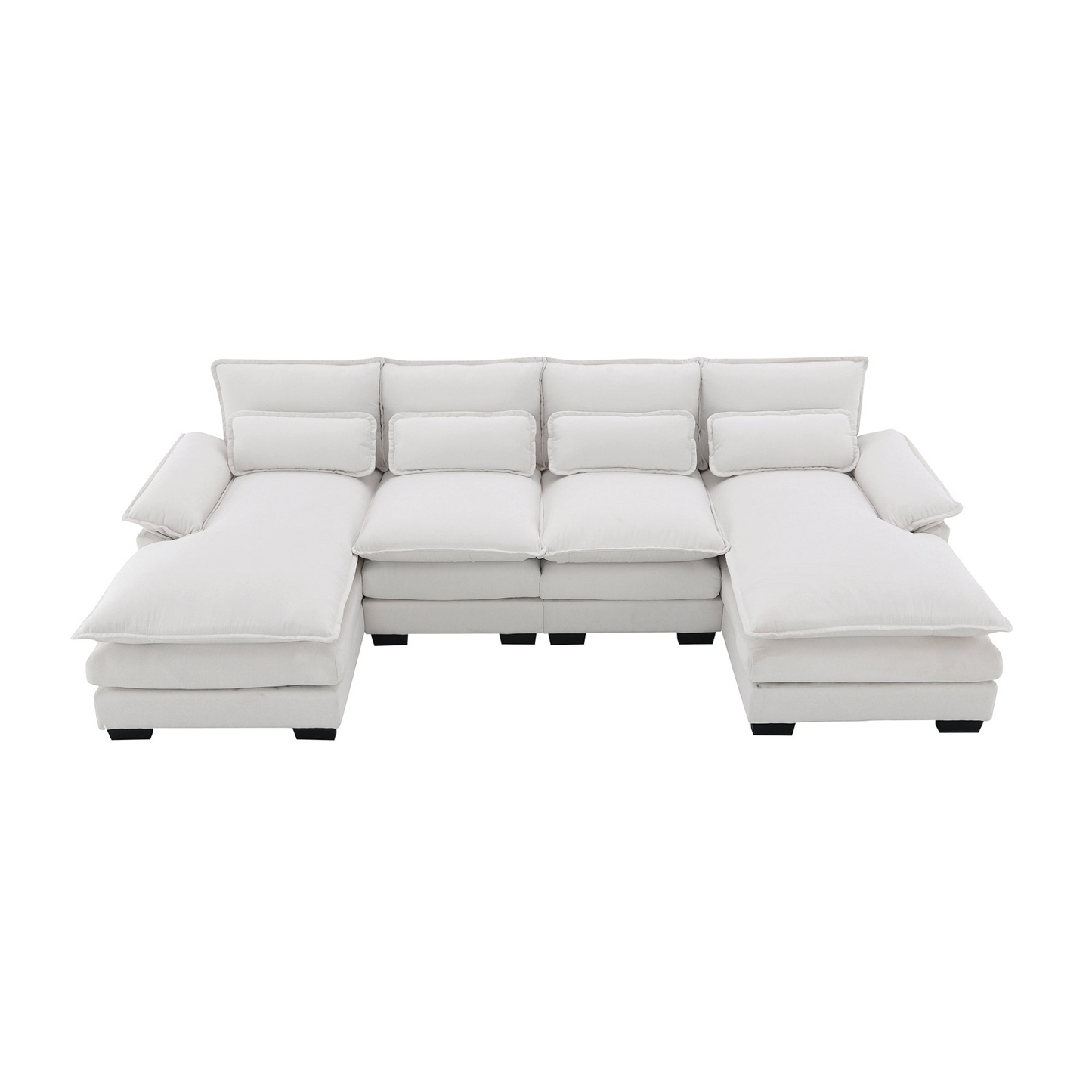 Mitch U-shaped Sectional Sofa with Waist Pillows