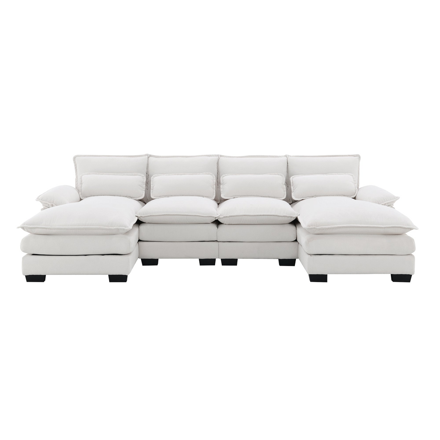 Mitch U-shaped Sectional Sofa with Waist Pillows