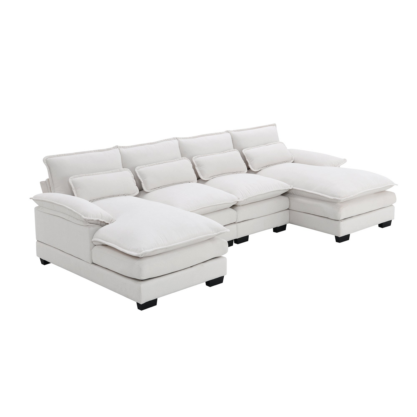 Mitch U-shaped Sectional Sofa with Waist Pillows