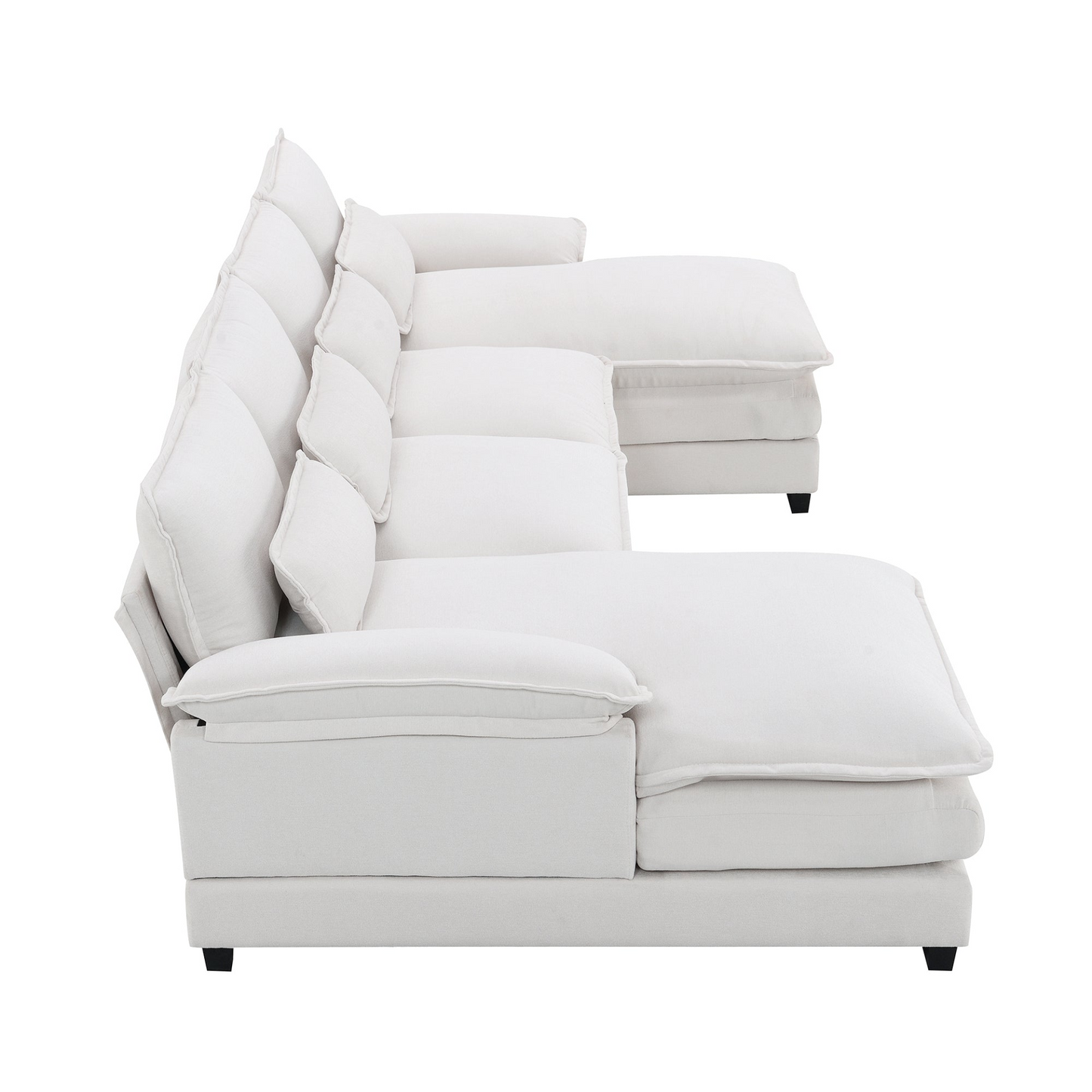 Mitch U-shaped Sectional Sofa with Waist Pillows