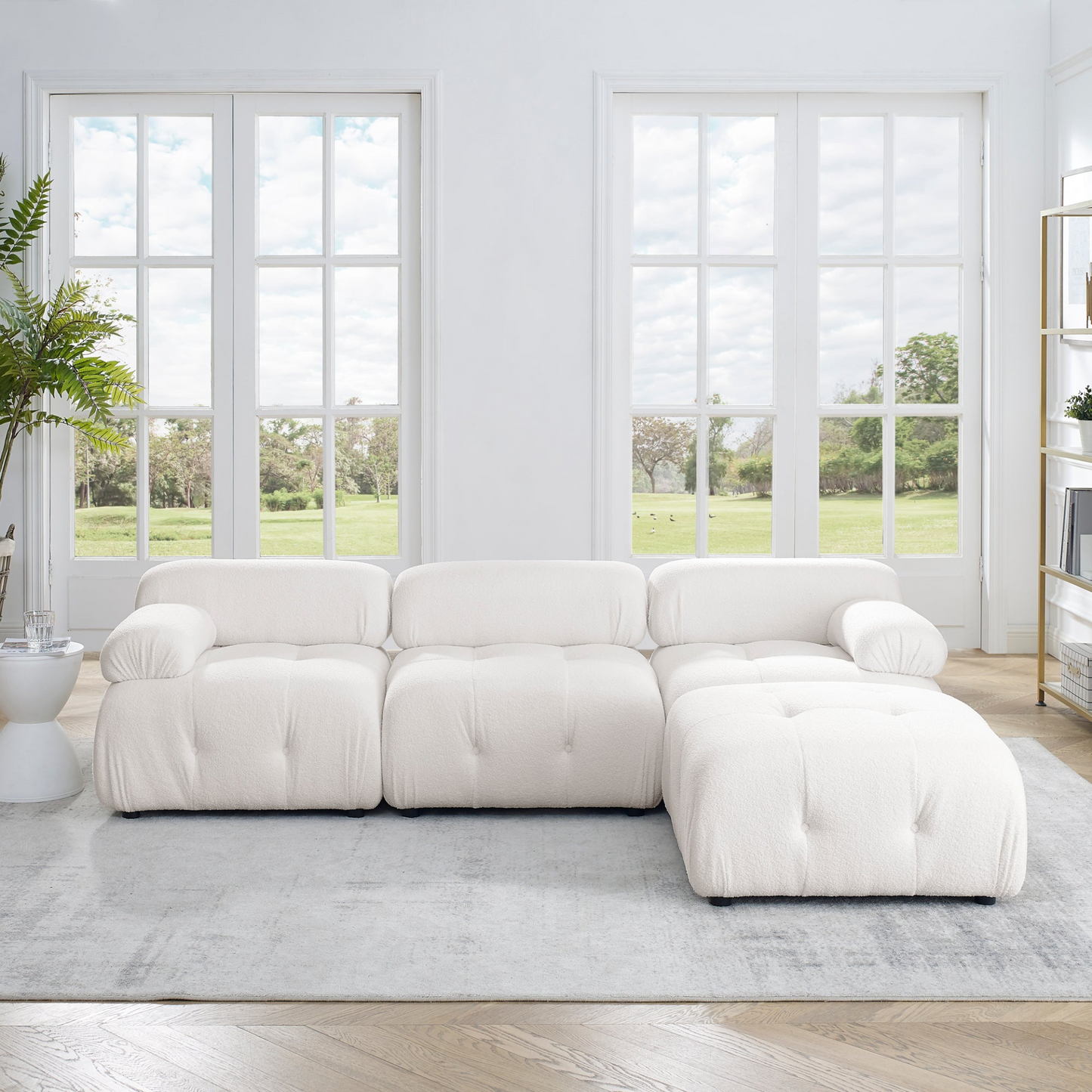 Eireann Modular Sectional Sofa, Ivory