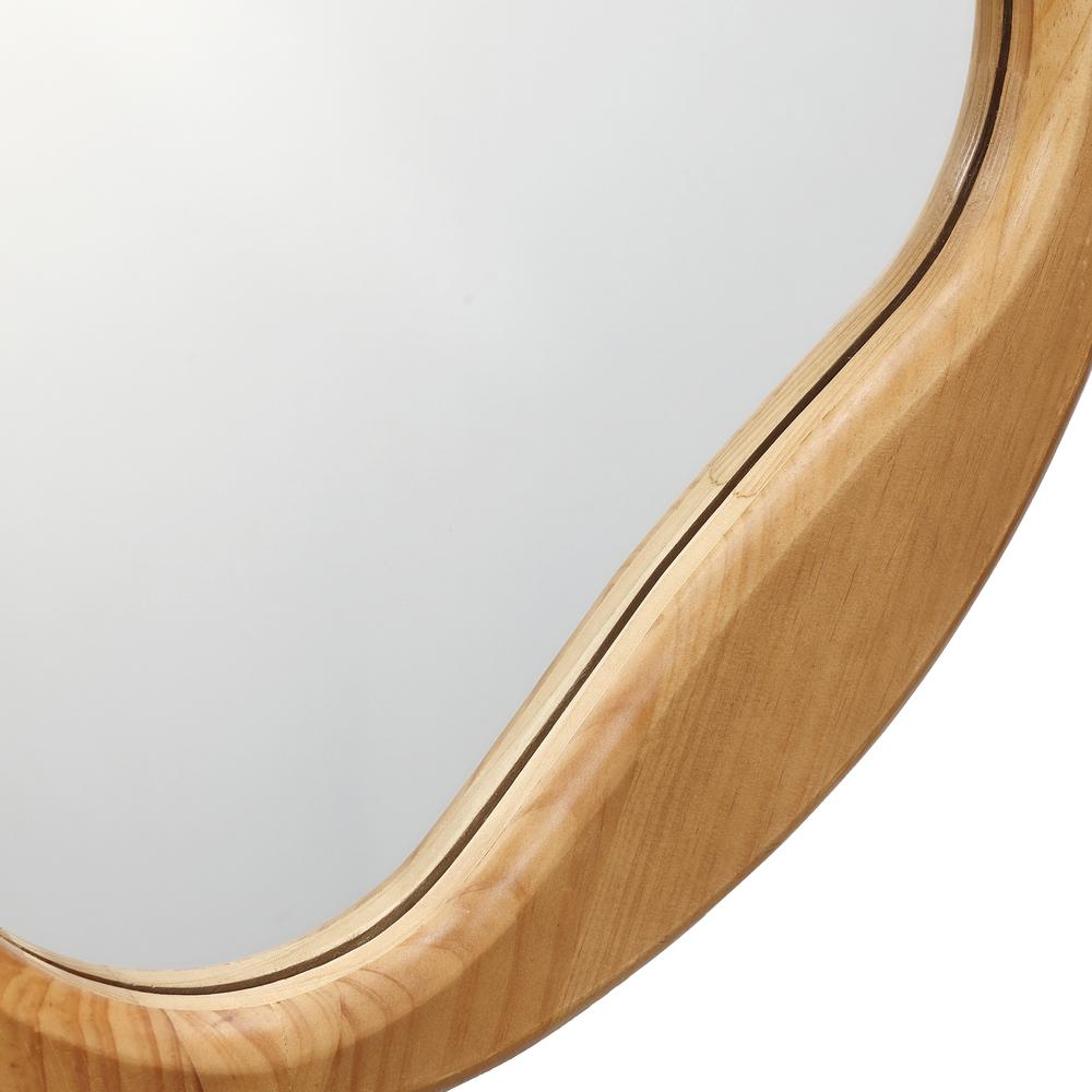 Organic Pine Wood Frame Free Form Wall Mirror