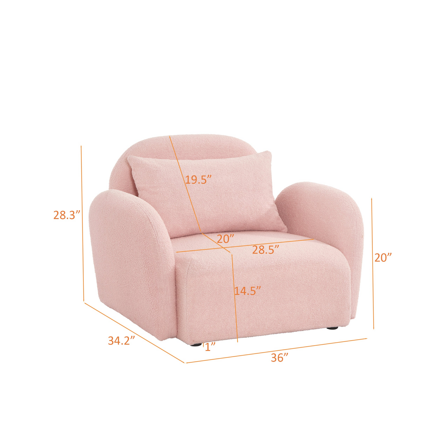 Joni Chair Teddy Fabric Pink