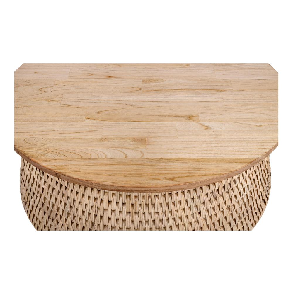 Kamari Rattan Coffee Table w/ Wood Top