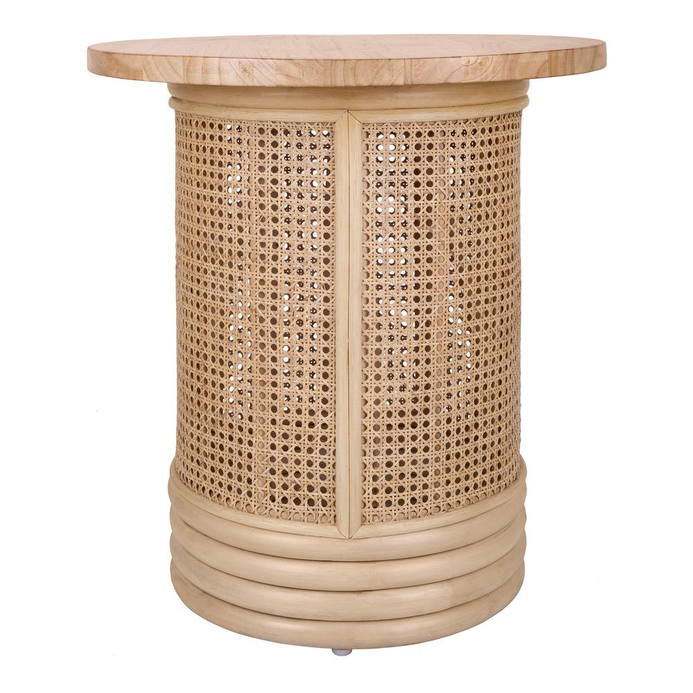 Brisa Rattan Side/End Table w/ Wood Top