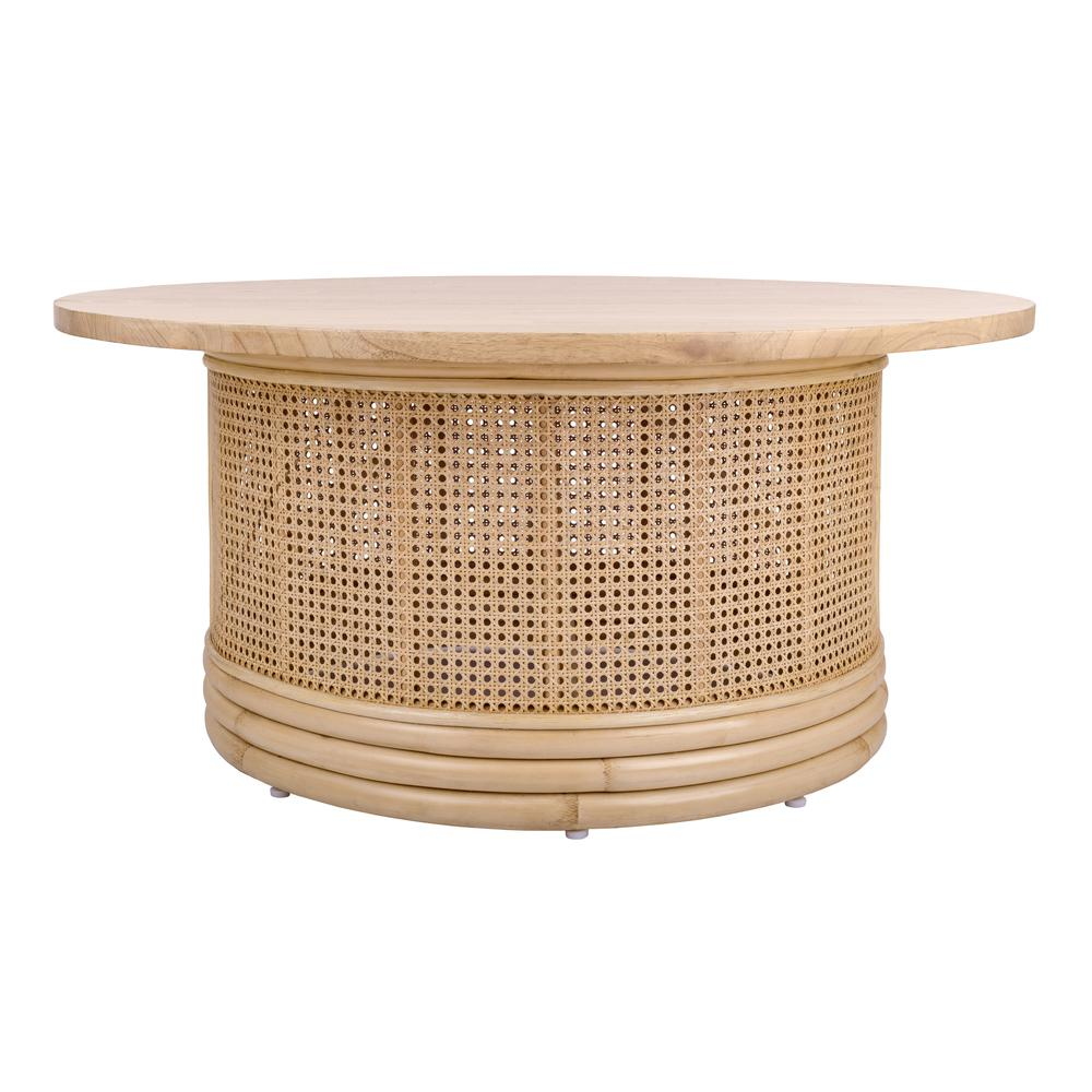 Brisa Rattan Coffee Table w/ Wood Top