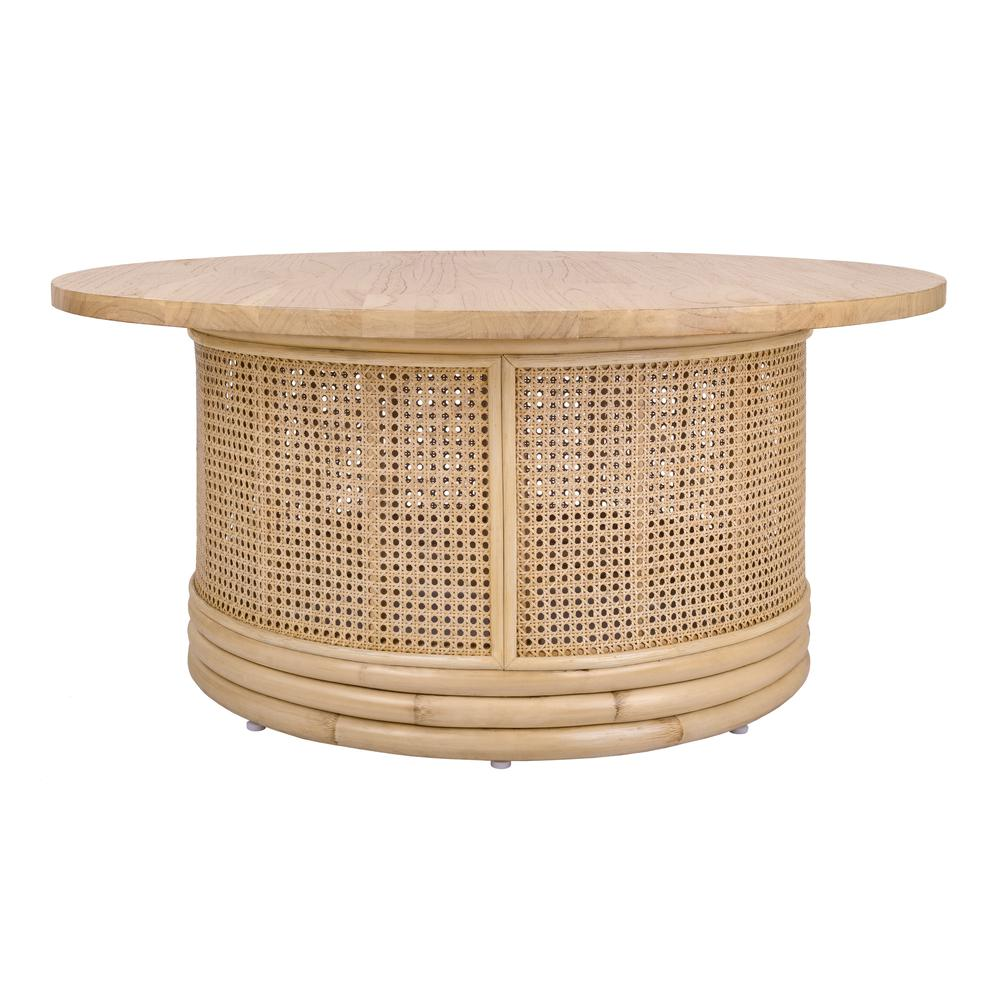 Brisa Rattan Coffee Table w/ Wood Top