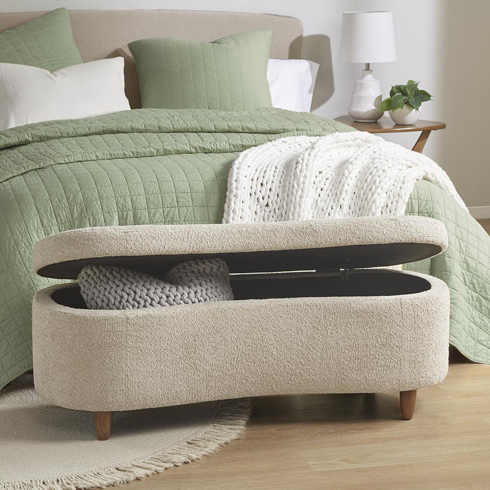 Beala Boucle Flip Top Storage Bench