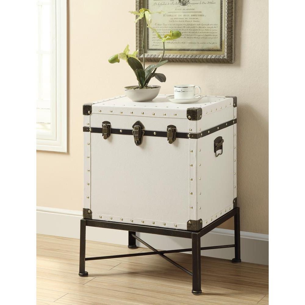 Nancy Accent Cabinet with Nailhead Trim White