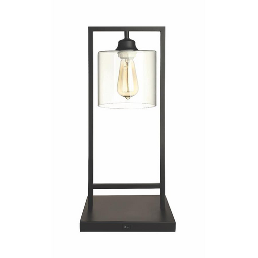 Shoto Glass Shade Table Lamp Black