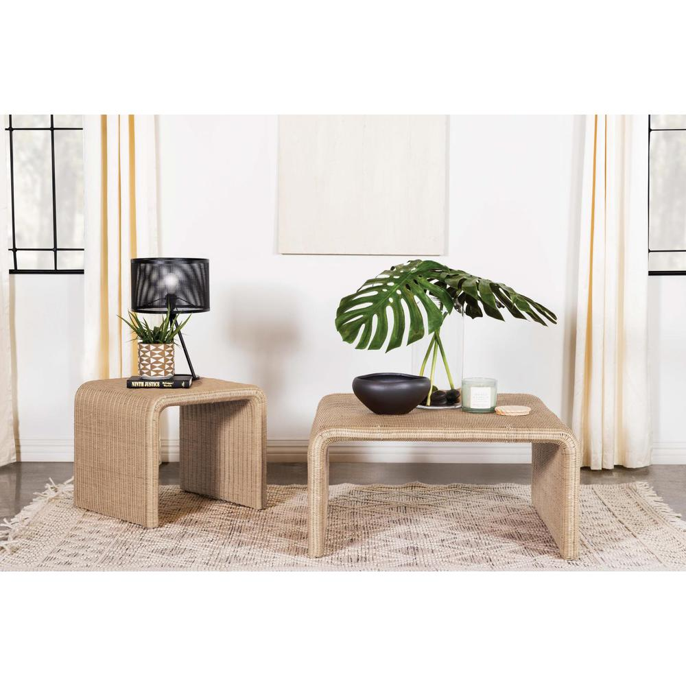 Juanita Square Rattan Coffee Table Natural