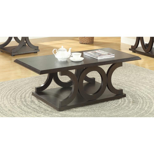 Shelly C-shaped Base Coffee Table Cappuccino