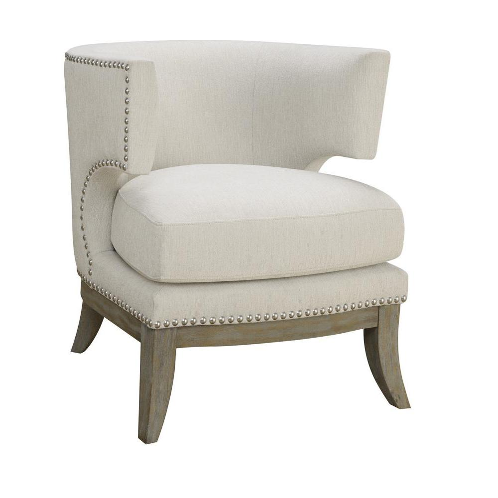 Jordan Dominic Barrel Back Accent Chair White and Weathered Grey