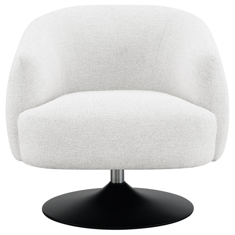 Dave Upholstered Swivel Accent Chair Beige and Matte Black