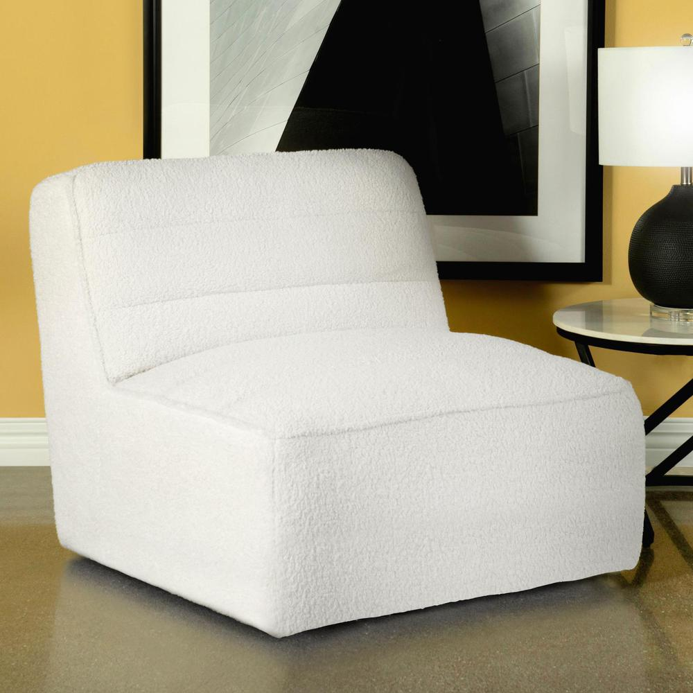 Cobie Upholstered Swivel Armless Chair Natural