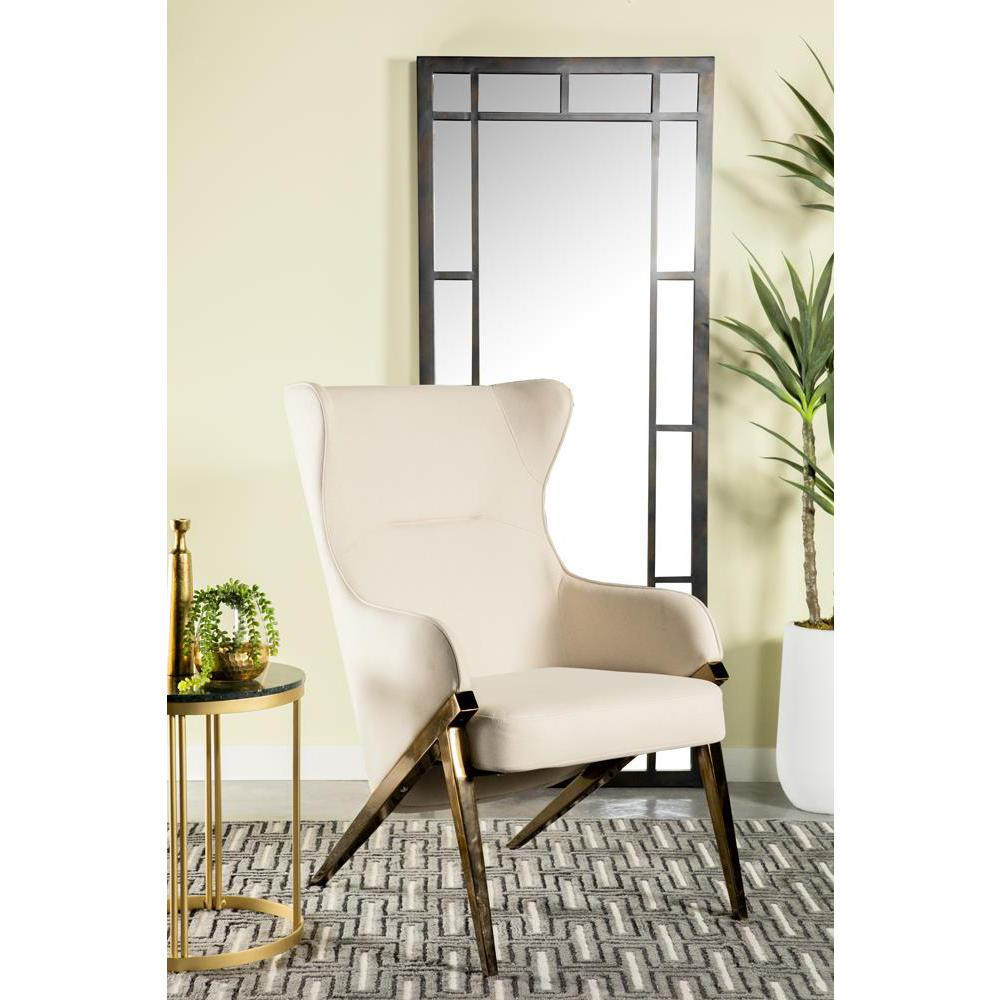 Walker Upholstered Accent Chair Cream and Bronze