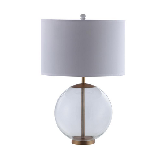 Kenny Drum Shade Table Lamp with Glass Base White