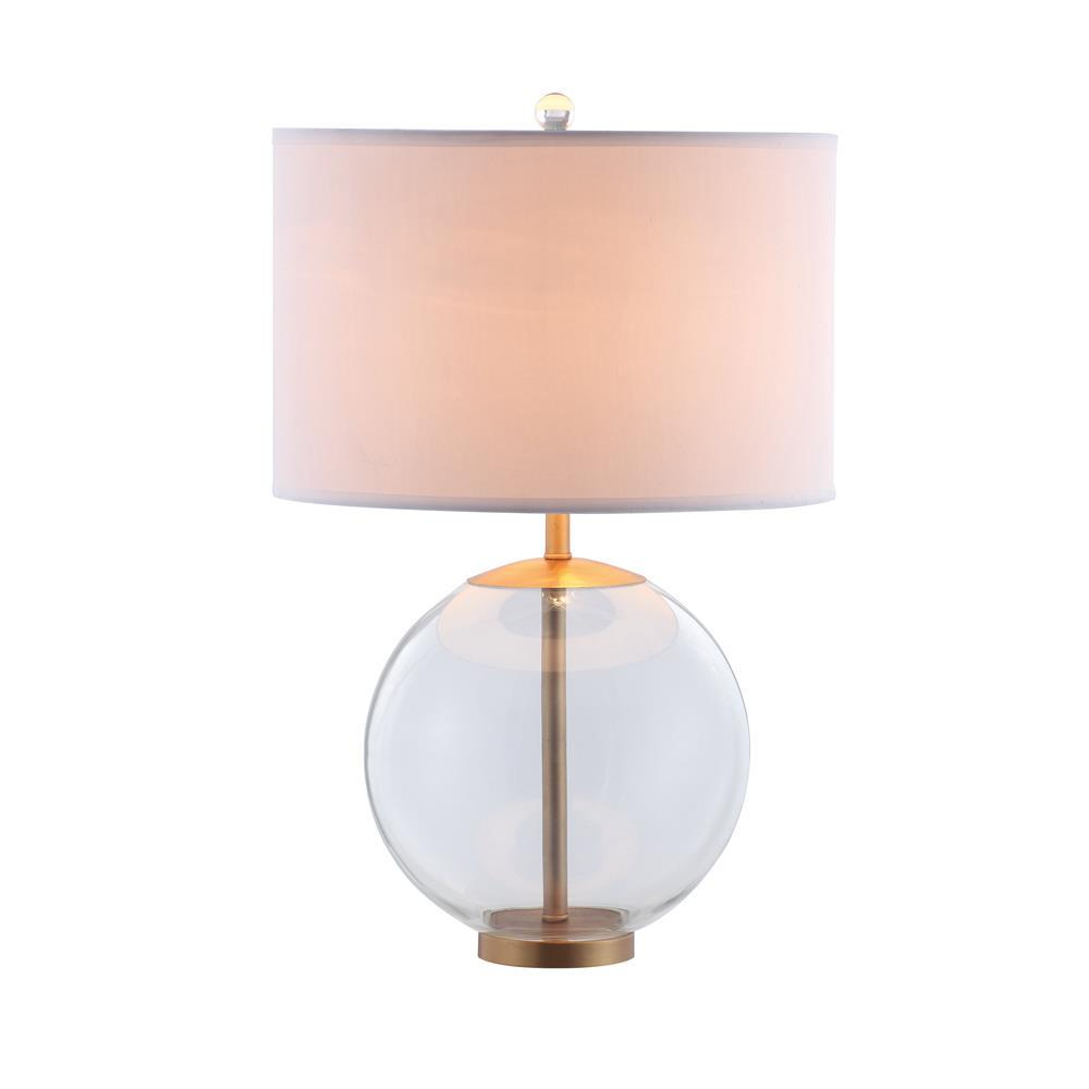 Kenny Drum Shade Table Lamp with Glass Base White