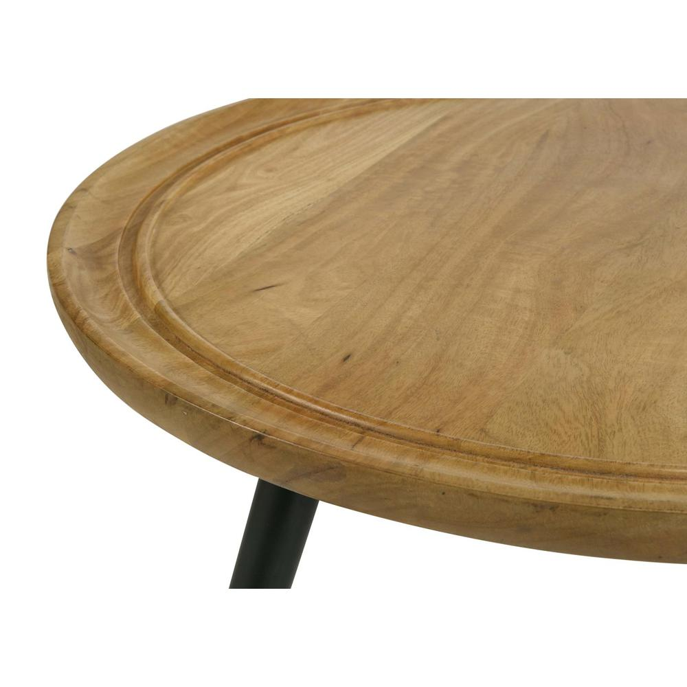 Zoe Round Coffee Table with Trio Legs Natural and Black