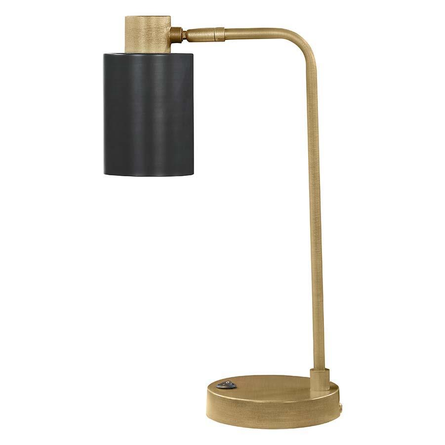 Cherise Adjustable Shade Table Lamp Antique Brass and Matte Black