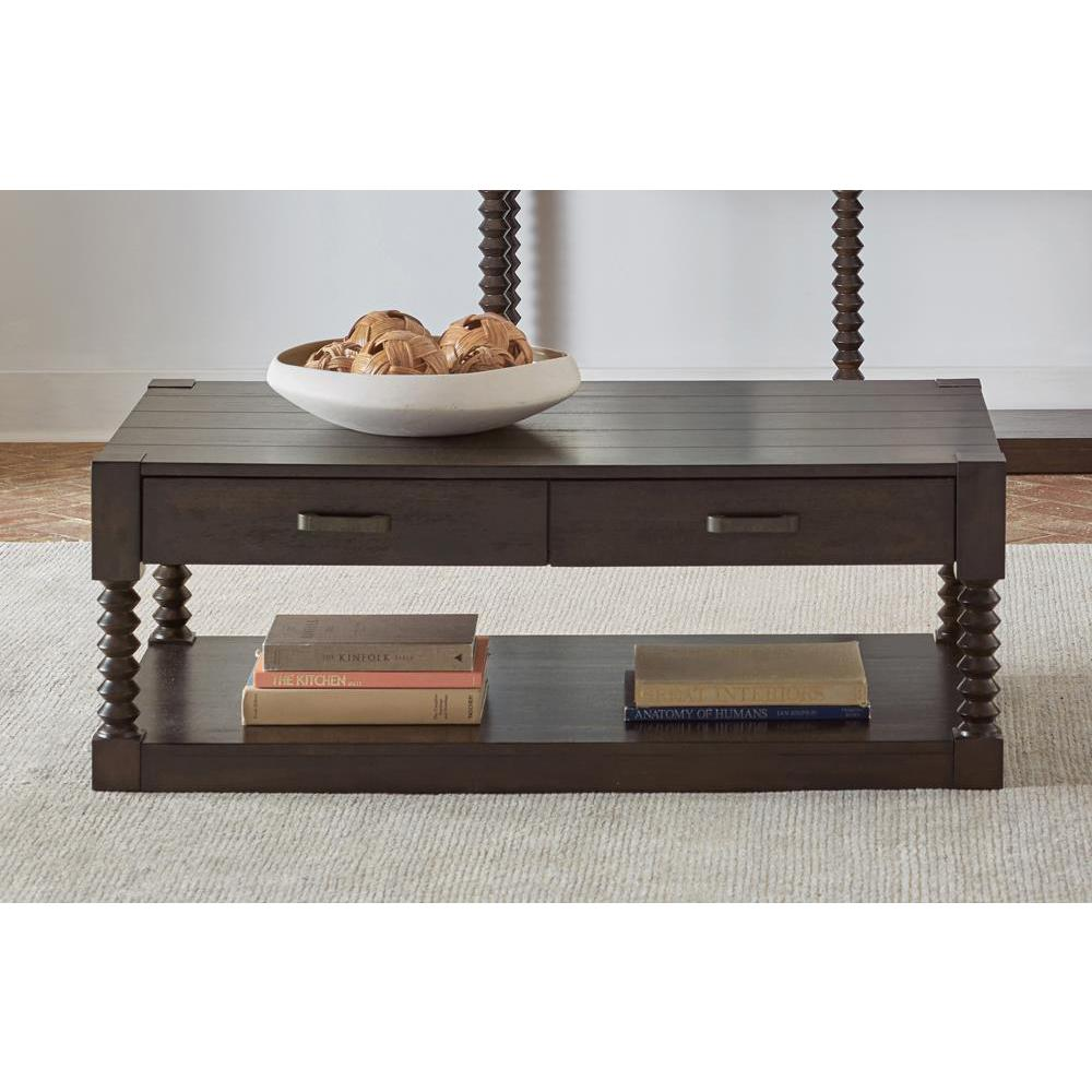 Meredith 2-drawer Coffee Table Coffee Bean