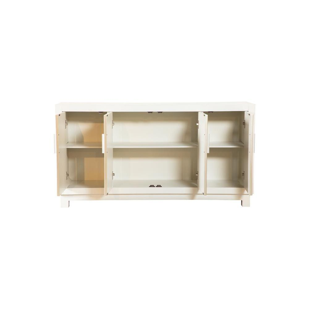 Voula Rectangular 4-door Accent Cabinet White and Gold