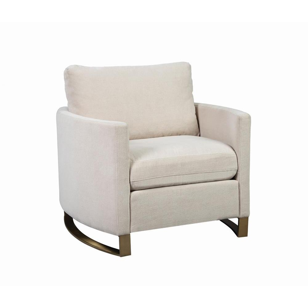 Corliss Upholstered Arched Arms Chair Beige