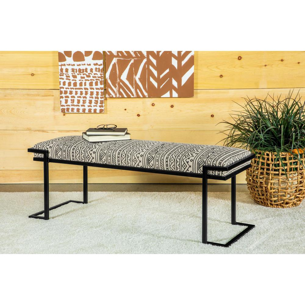 Alfaro Upholstered Accent Bench Black and White