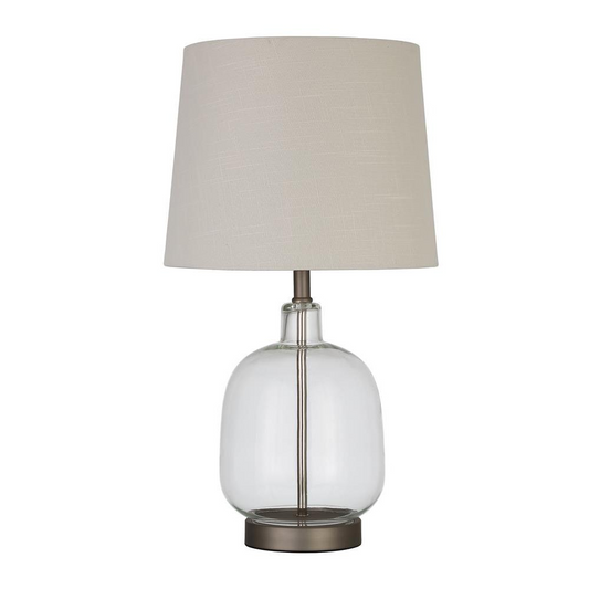 Costner Empire Table Lamp Beige and Clear