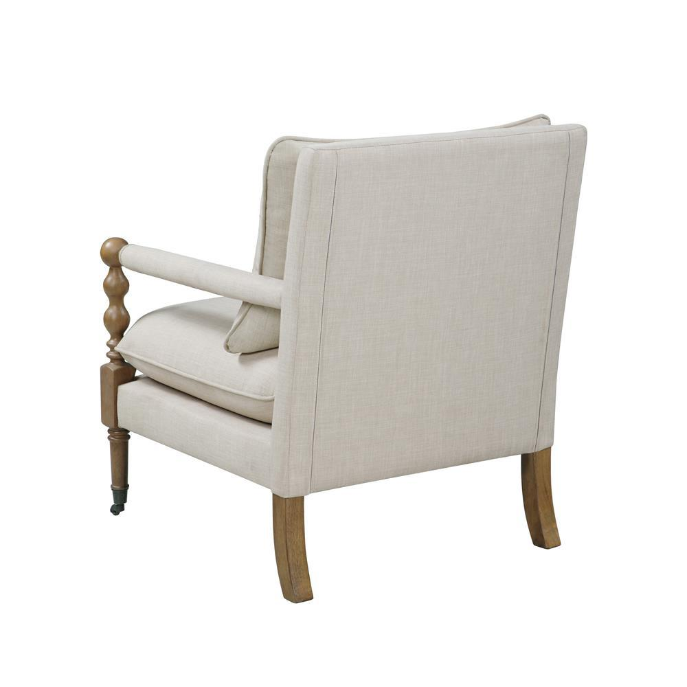 Dempsy Upholstered Accent Chair with Casters Beige