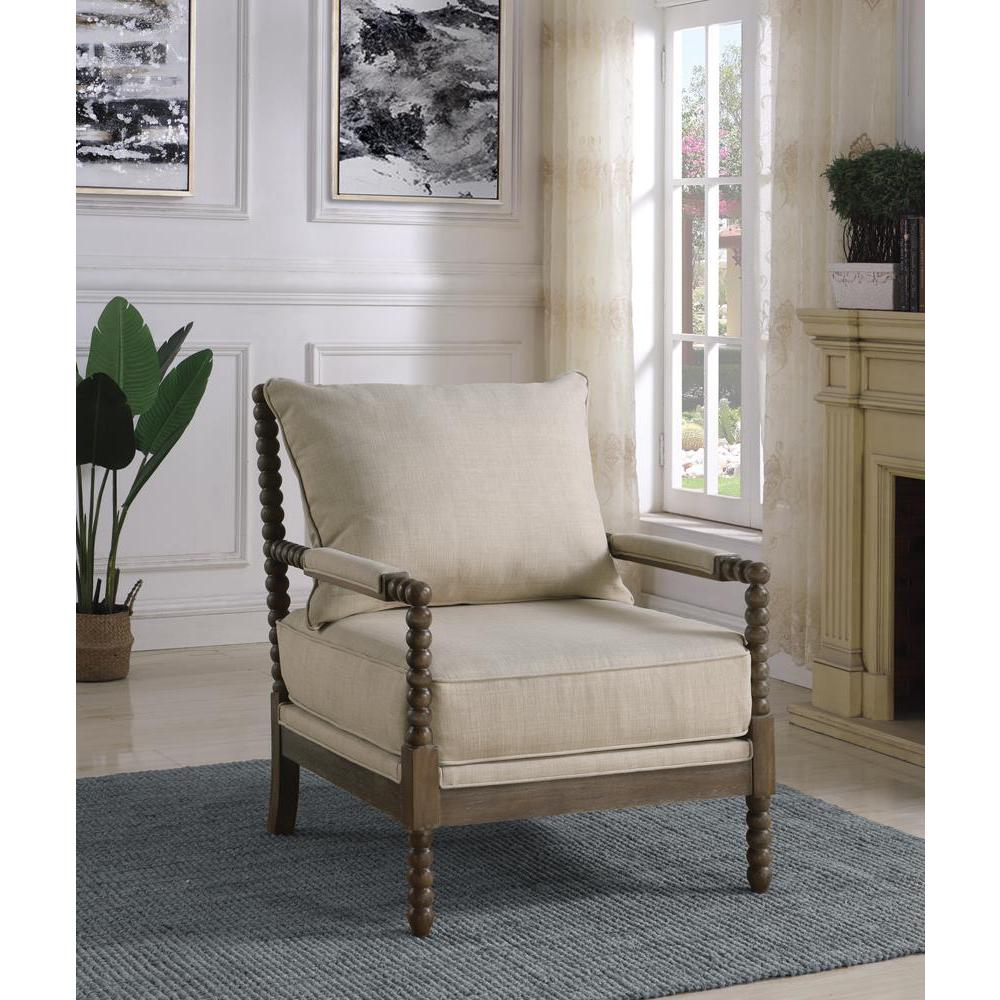 Blanchett Cushion Back Accent Chair Beige and Natural