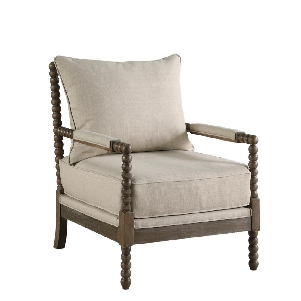 Blanchett Cushion Back Accent Chair Beige and Natural