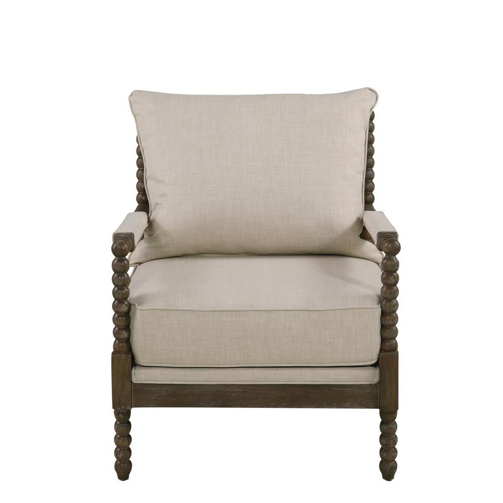 Blanchett Cushion Back Accent Chair Beige and Natural