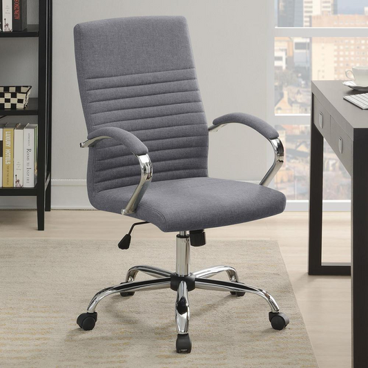 Abisko Upholstered Office Chair with Casters Grey and Chrome