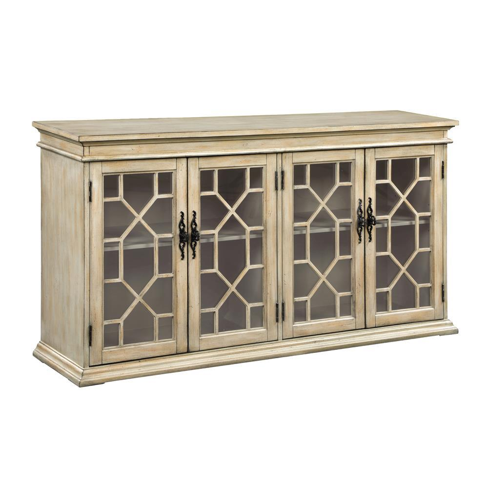 Kiara Glass Door Accent Cabinet Light Honey