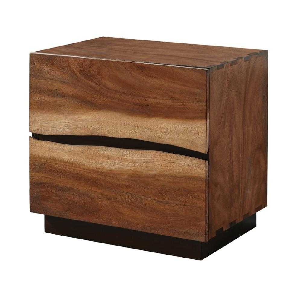 Winslow 2-drawer Nightstand Smokey Walnut and Coffee Bean