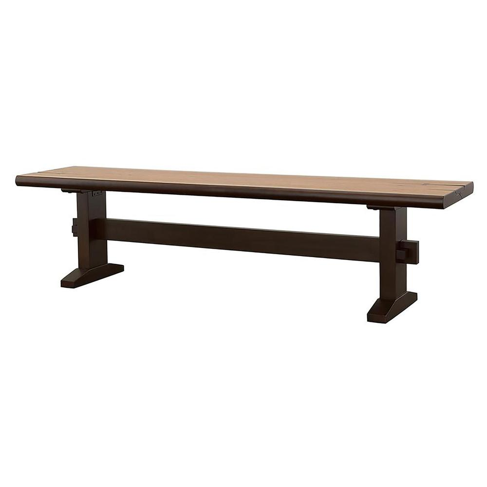 Bexley Trestle Bench Natural Honey and Espresso