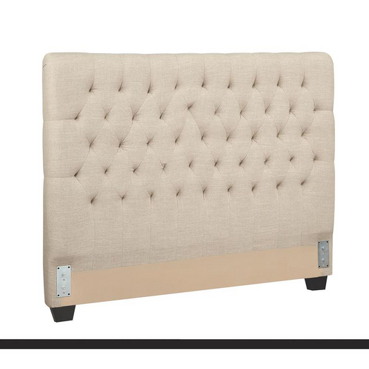 Chloe Tufted Upholstered Full Headboard Oatmeal