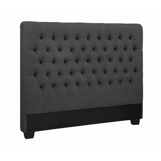 Chloe Tufted Upholstered Queen Headboard Charcoal